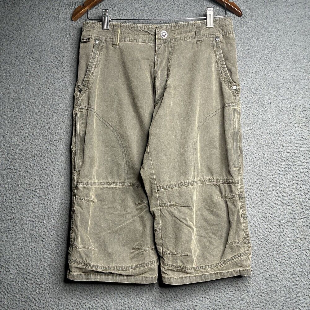 KUHL Krux 3/4 Length Cargo Shorts Mens 30 Brown Hiking Knickers Capri Pants